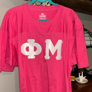 Worn once. Phi Mu jersey style thick material shirt